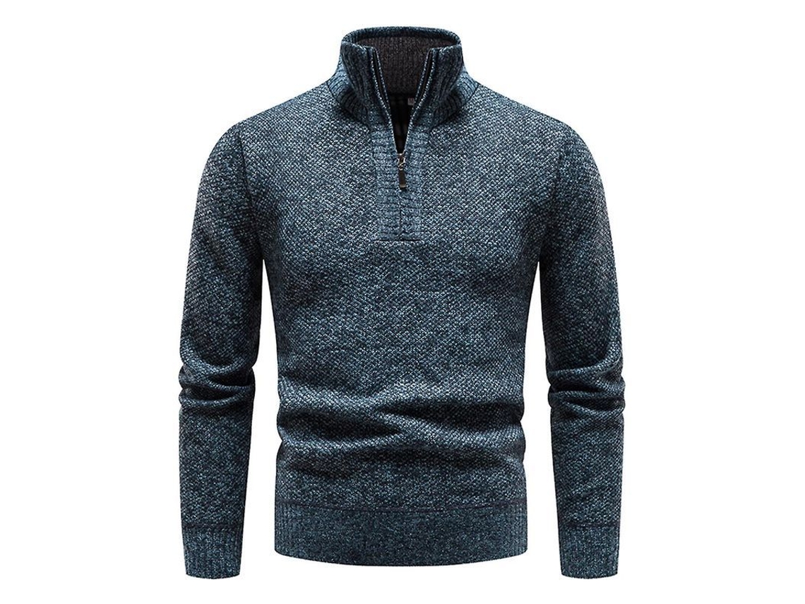 2026-suéter Hombre Mystdiy Con Cremallera Casual De Punto Pullover Cuello Alto Manga Larga Forrado De Terciopelo