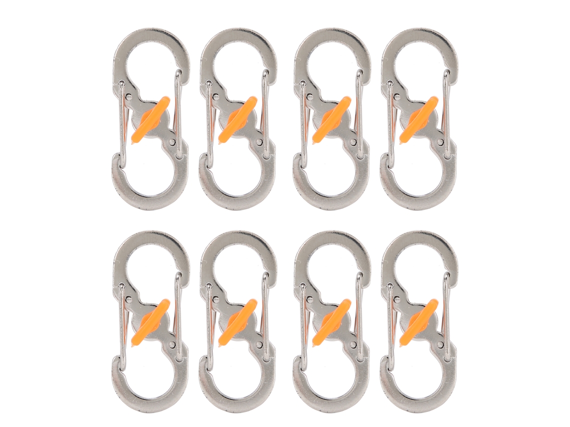 8 Mosquetones En Forma De Ocho Con Llavero De Seguridad En Forma De S, Antirrobo, Para Acampar, Hacer Senderismo Y Actividades Al Aire Libre.