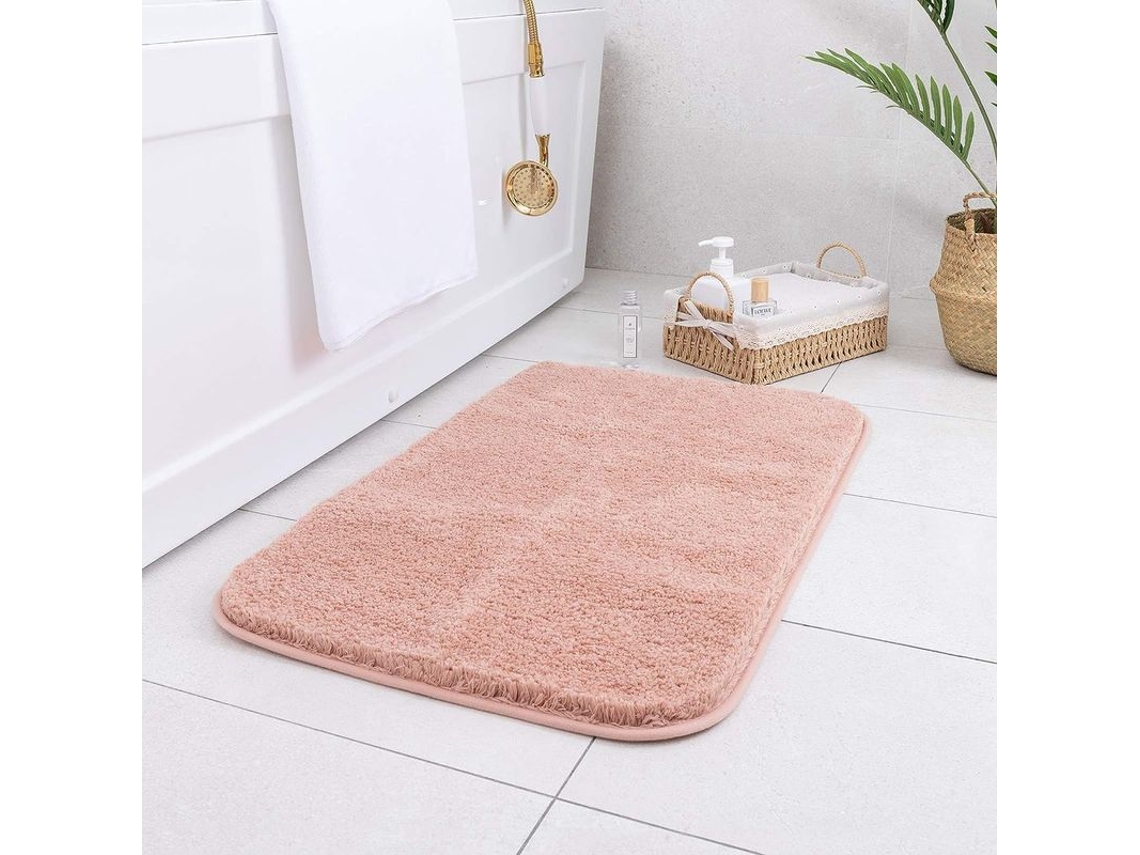 2026-almohadilla De Baño Antideslizante, Absorbente, Microfibra Suave, 40x60 Cm, Rosa