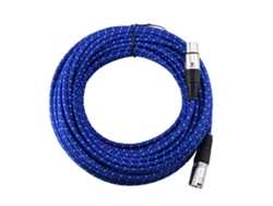 Cable de extensión para micrófono XLR, de 3 pines macho a hembra, 20 m, tejido de nailon.