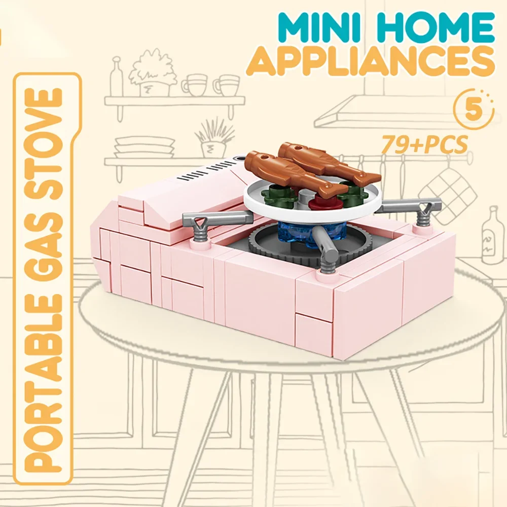 (Cocina de gas) Bloques de construcción en miniatura para electrodomésticos, juguetes infantiles y regalos de Navidad.