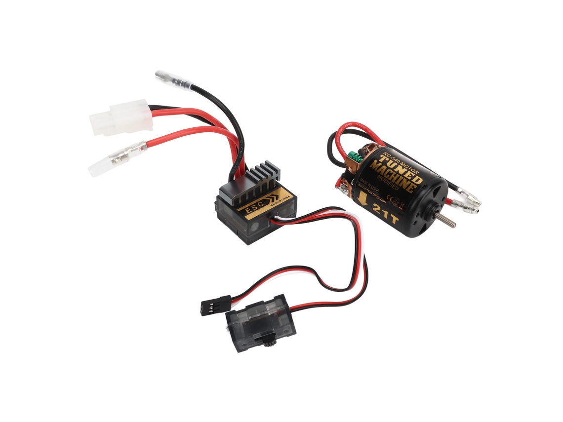 Kit De Esc Y Motor Brush Rc, Motor De Carbono Externo Impermeable 540, Esc 320a Con Conector Tamiya 21t
