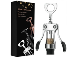 Sacacorchos De Acero Inoxidable, Para Botellas Con Tapón De Corcho Y Cerveza Gusshious (plata)