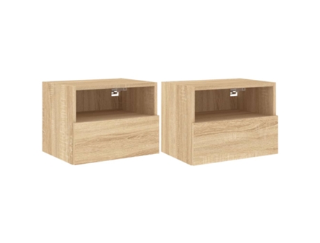 Conjunto 2 Muebles de pared para TV madera roble Sonoma VIDAXL (40 x 30 x 30 cm)