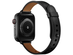 Correa de cuero genuino negra XIAOMOYU para Apple Watch (38/40/41 mm)