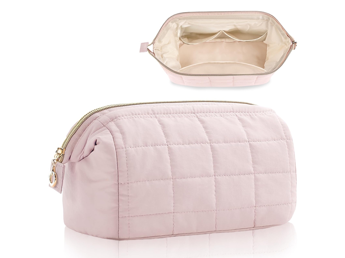 Neceser de viaje rosa Dureforward para maquillaje