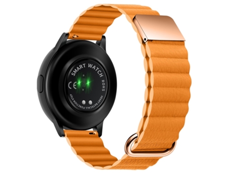 Correa de piel auténtica 22mm magnético para Huawei Watch GT3 Pro 46mm/Apex 46mm/Apex Pro - oro rosa/naranja