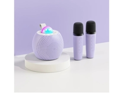 Mini máquina de karaoke portátil Yizhood con Bluetooth, micrófono dual y proyección de luz de estrellas (roja)