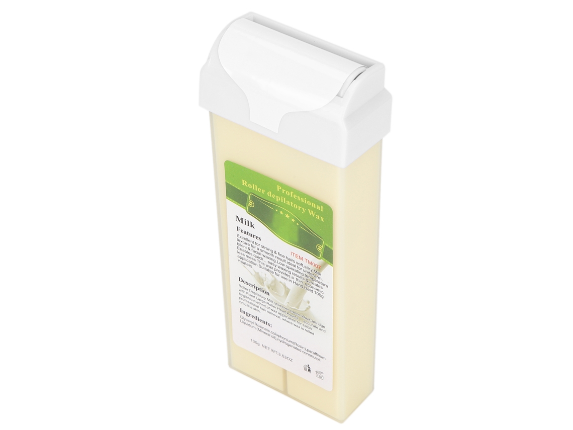 2026 - Cera Depilatória Roll-On para Corpo, Pernas, Braços, Virilha e Axilas 100g Leite