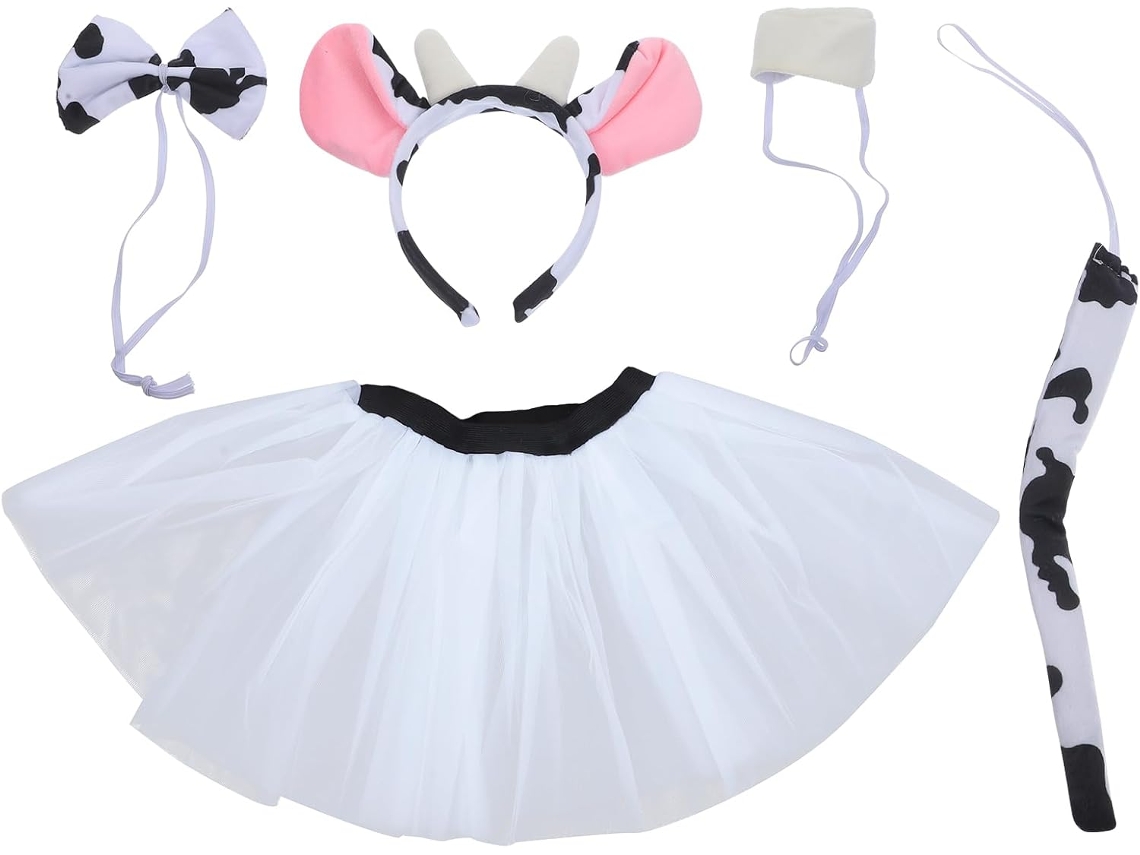 Diadema De Vaca, Orejas, Cola, Accesorios De Disfraz De Animal