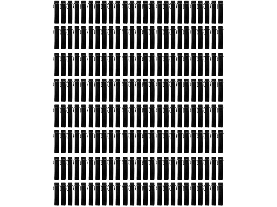 Paquete De 200 Estuches De Terciopelo Negro Para Bolígrafos Y Lápices, Color Negro, Estilo Moderno.