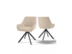 Sillas De Comedor Goeurvant 1178(pack De 2, Beige, Tela)