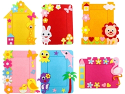 Juego 6 Marcos Fotos Tejida Portafotos Niños Niñas Diseñados Decoración Paredes Espacios Escolares Tela No