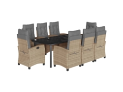 Maison Exclusive - Set Comedor De Jardín 9 Pzas Con Cojines Ratán Sintético Beige