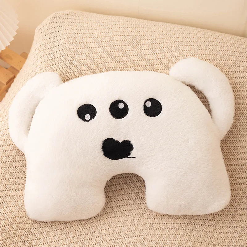 (monstruo Blanco De Tres Ojos, 45 Cm) Cojín Decorativo Para Sofá, Cojín De Sofá, Cojín Decorativo Creativo