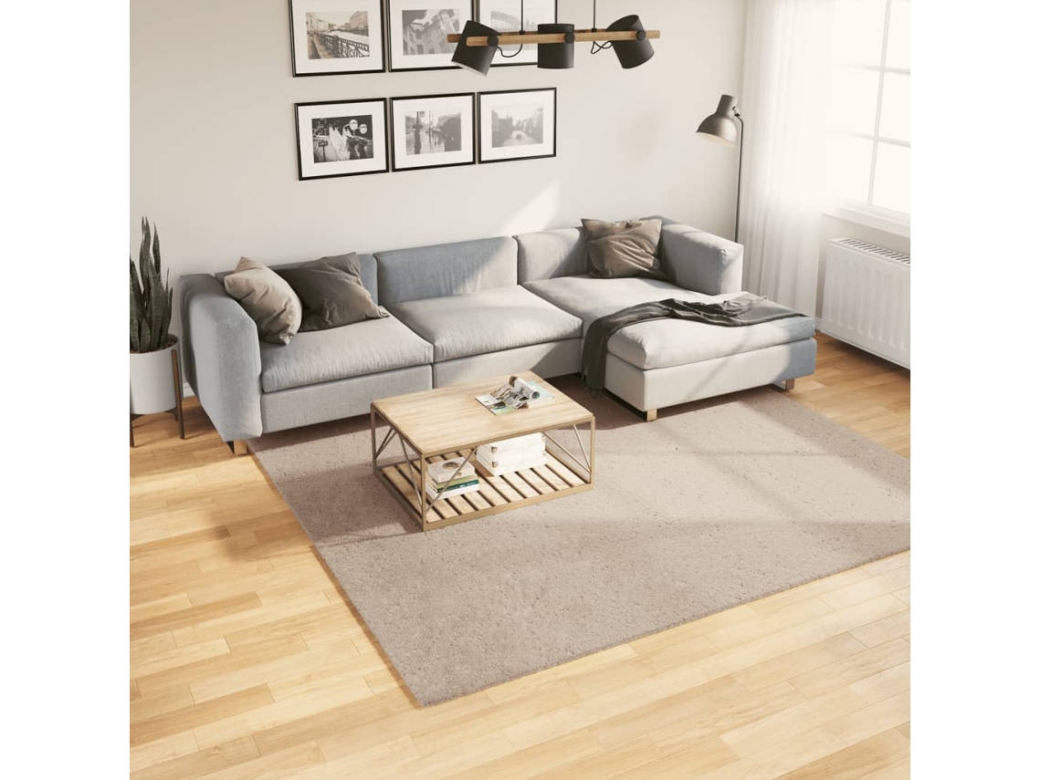 Alfombra De Pelo Corto Suave Lavable Huarte Arena 240x240 Cm