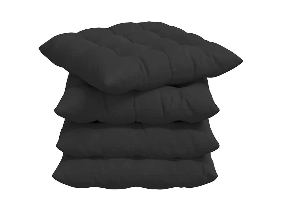 Cojines para asiento, 4 unidades, color negro, 40 x 40 x 6 cm, microfibra HARLANV1