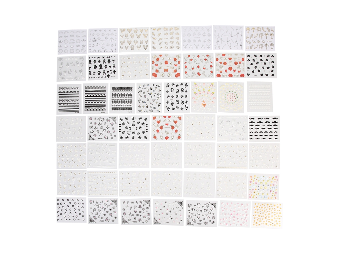 50 Pegatinas Autoadhesivas Para Uñas - Flores - Decoraciones De Lujo Para Hacer Tú Mismo - Calcomanías Elegantes Para Uñas