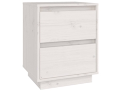 Mesita de noche de madera maciza de pino, blanca, MAISON EXCLUSIVE (40x35x50 cm)