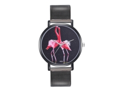 Reloj De Cuarzo Con Correa De Acero Dial Redondo De Moda Para Parejas Cielo Estrellado Negro