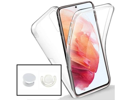 Kit Carcasa y Soporte Popsocket Xiaomi Poco F3 PHONECARE Impact Protection Transparente Blanco