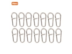 50pcs Grampos De Pesca De Aço Inoxidável Elípticos Pequenos Conectores Acessórios De Pesca