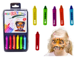 B.active - Juego de 6 crayones de colores para pintar el rostro