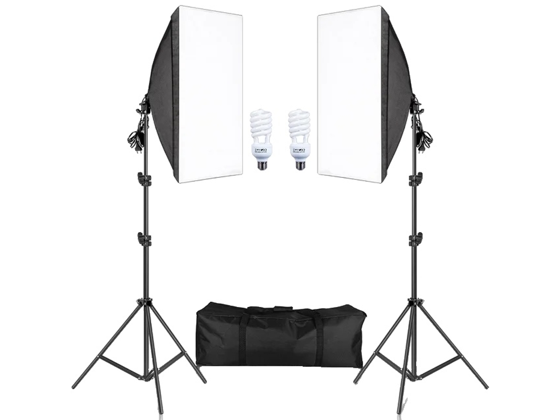 Kits de iluminación para fotografía, iluminación con softbox, sistema de iluminación profesional, bombillas OEM de 45 W