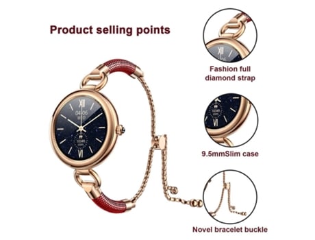 Reloj Inteligente Mujer Tracker Calorías Contador De Pasos Rojo VEANXIN