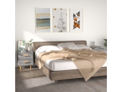 Mesitas de Noche LOVELY HOME Mesinha 2 Pcs 40X35X47,5 Cm Sonoma Cinzento
