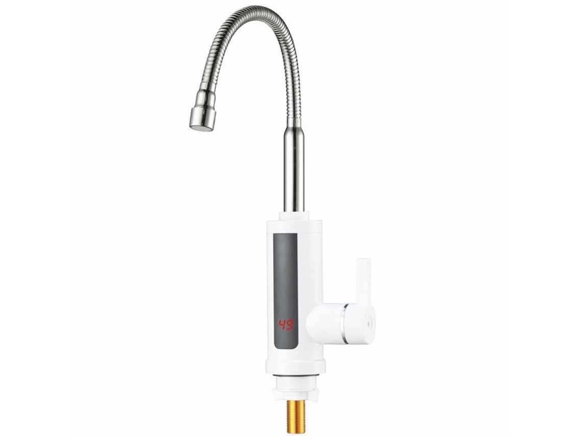 Grifo de cocina Chrui, grifo eléctrico instantáneo, tubo universal giratorio de 360° con pantalla LED