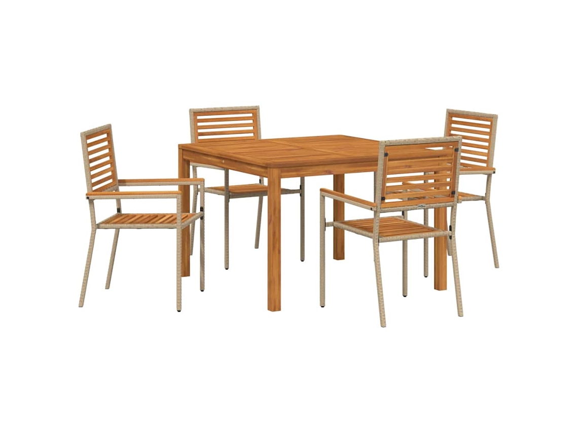 Maison Exclusive - Conjunto De Comedor De Jardín 5 Pcs Beige