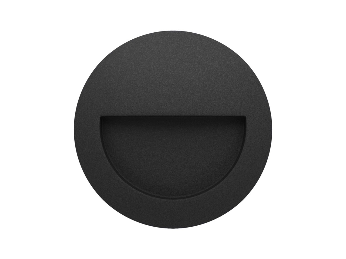 Aplique de pared LED empotrable Mis R 3W redondo con interruptor IP65 2700k/3200k/4000k negro Beneito Faure