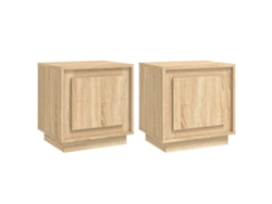 Mesitas de Noche 2 Pzs 44X35X45Cm Deriv. Madera Roble Sonoma