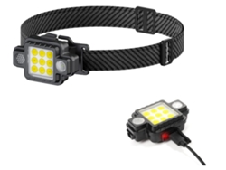 Linterna frontal recargable, Chronos Lantern-0013 Linterna frontal LED superbrillante desmontable con 5 modos (negro) YIZHOOD