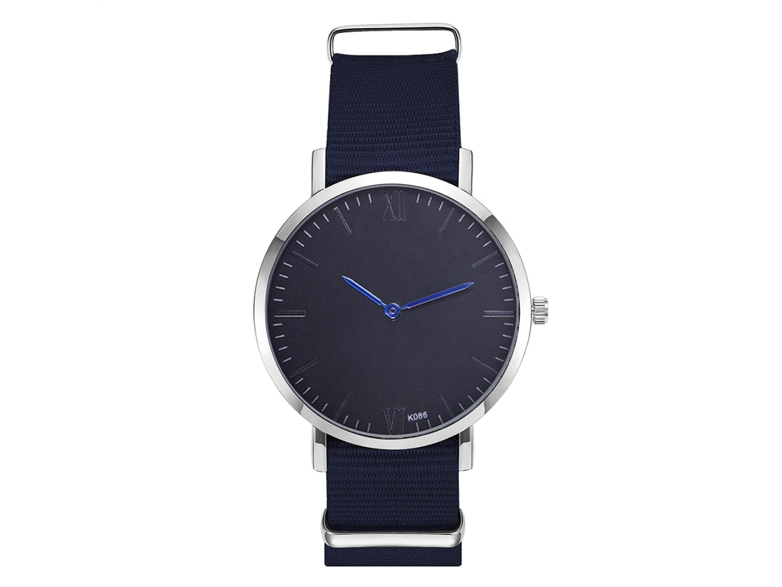 Reloj De Pulsera Sencillo Y Elegante Para Hombre Con Esfera De Espejo Y Movimiento De Cuarzo Azul Real.