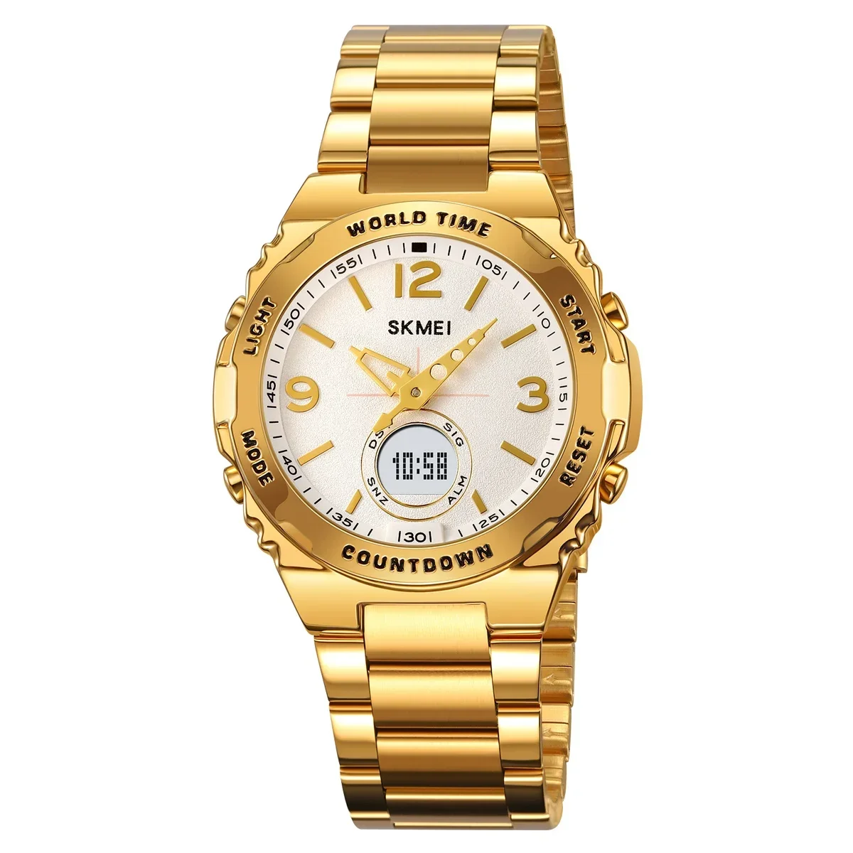 Reloj De Pulsera Digital De Lujo Para Hombre, De Acero Inoxidable (dorado).