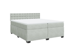 Maison Exclusive - Cama Box Spring Con Colchón Terciopelo Gris Claro 200x200 Cm