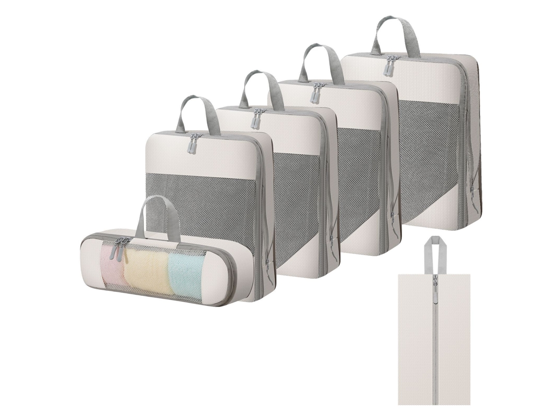 Juego De Organización Para Clasificar Ropa De 6 Piezas, Cubos De Embalaje Para Viajes Que Ahorran Espacio CHRUI Beige