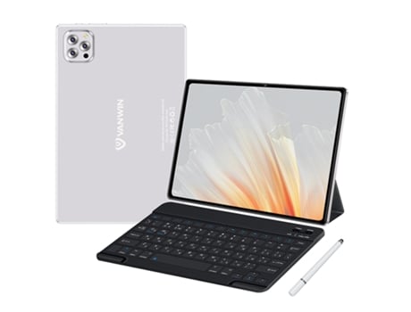 Wuxian V62 Tablet Bluetooth Teclado Funda de Cuero Auriculares Stylus Pen 10.1'' 64 Gb 4 Gb Ram Wi-Fi4G Blanco