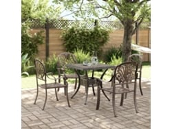 Juego de comedor de jardín de 2 piezas de aluminio fundido en bronce Dkd Home Decor