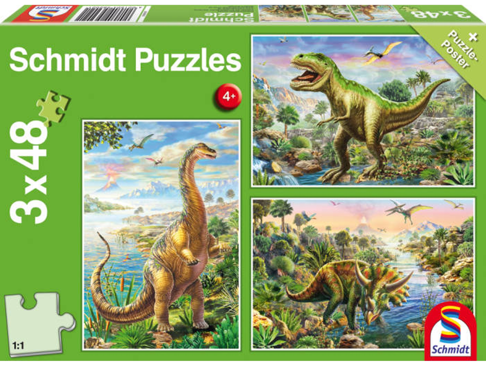 Puzzle SCHMIDT SPIELE Abenteuer mit den Dinosauriern (48 Piezas)