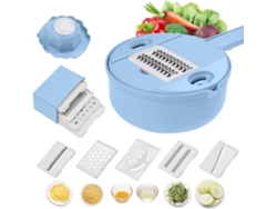 La mandolina corta frutas y verduras con cuchillas de acero inoxidable. Cortador y rallador multifuncional para verduras.