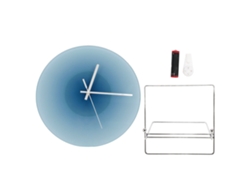 Reloj De Pared De Cuarzo De 30 Cm, Funciona Con Pilas, Silencioso, Redondo De Cristal, Para Salón O Cocina, Color Azul.