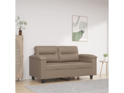 Sofá De 2 Plazas De Cuero Sintético Color Capuchino 120 Cm
