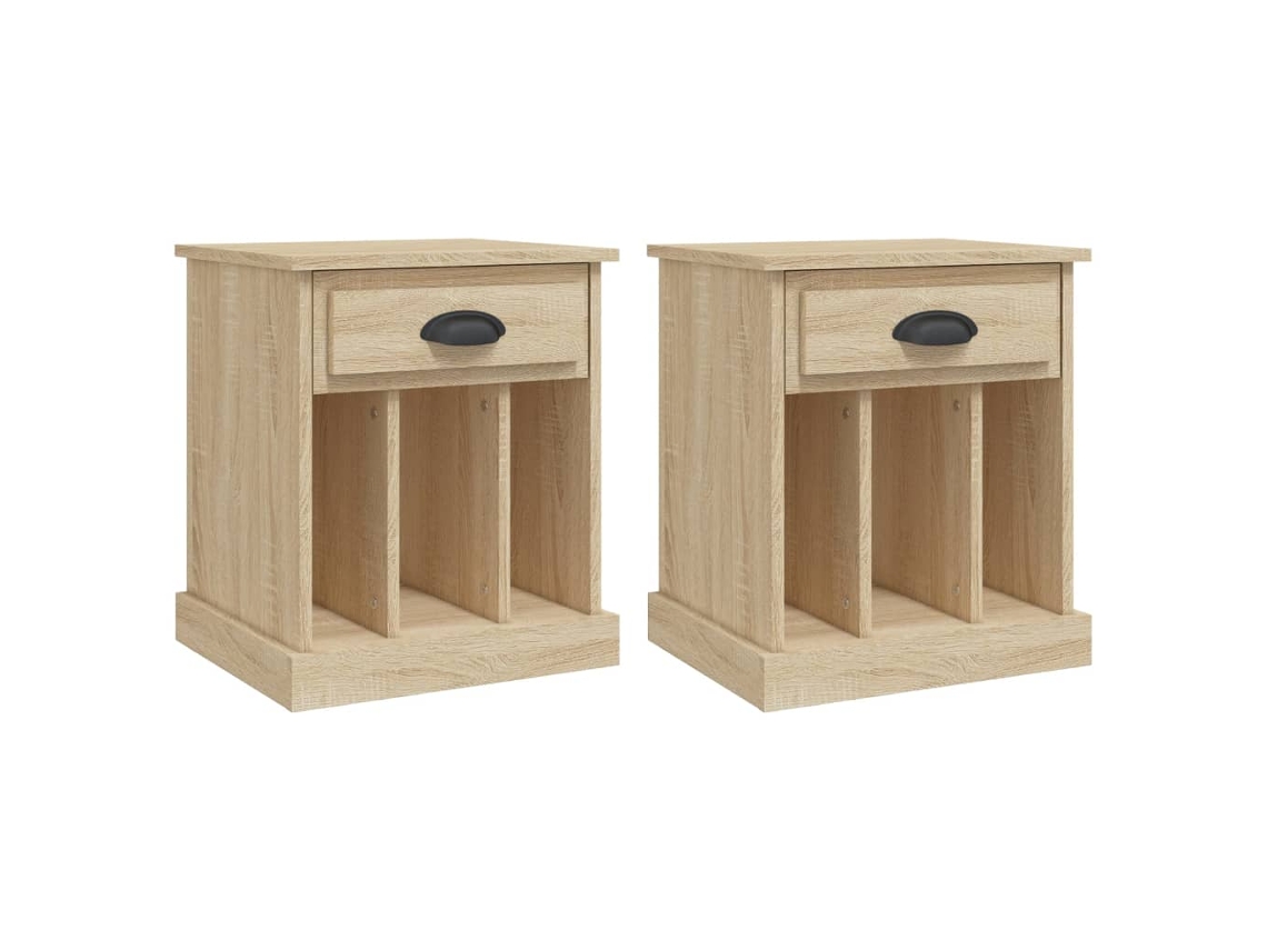 Mesitas de Noche 2 Pzs 43X36X50 Cm Roble Sonoma