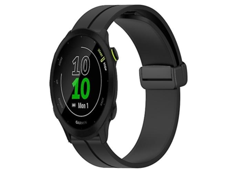 Correa De Reloj Inteligente Para Garmin Forerunner 55, Correa De Reloj Negra De Silicona Con Cierre Magnético De Color Sólido De 20Mm VENISYMLIS