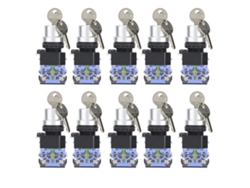 10pcs Interruptor De Llave 3 Posiciones 2 Normalmente Abierto Bem38-20y/31 22mm