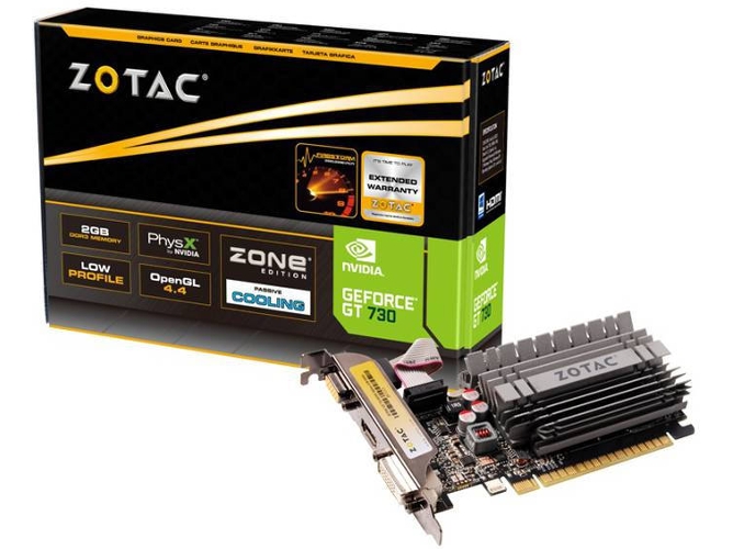 Tarjeta Gráfica ZOTAC GeForce GT 730 (NVIDIA - 2 GB GDDR3)