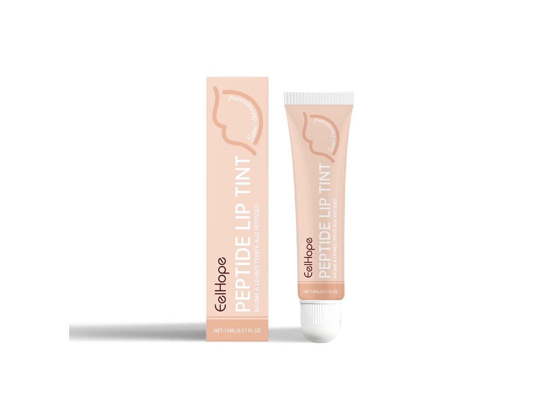 Barra de labios reparadora con péptidos, color semitransparente.